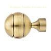 Ball Brass and Metal Curtain Finials Rod Set , 19mm / 25mm Curtain Finials