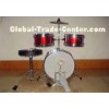 3 Piece Junior Red Acoustic Kids Drum Set Middle Size With Cymbal / Throne MU-3KM