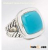 David Yurman Jewelry  Sterling Silver 14mm Turquoise Albion Ring