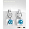 David Yurman Jewelry Blue Topaz Cushion Earrings