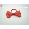 Fashionable Girls Red Fabric Small Elastic Hair Band With Bowknot