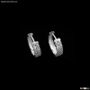18K White Gold Rhodium Custom Made CZ Hoop Earrings EE3904E
