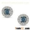 18k white gold blue topaz and diamond earrings