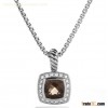 David Yurman Jewelry Petite Albion Pendant with Smoky Quartz and Diamonds on Chain