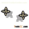 10k gold yellow stone and diamond earrings