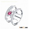 Fashion style,wholesale plated jewelry ring,red gemstone,cheap price