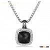 David Yurman Jewelry 11mm Albion Pendant with Black Onyx and Diamonds
