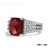 David Yurman Jewelry 10x8mm Petite Wheaton Ring with Garnet