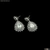 18K White Gold Rhodium Tennis Custom Made CZ Teardrop Earrings GY139E