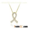 sterling silver with gold plated Diamond Accent Ribbon Necklace