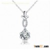 Latest design vogue rhodium plated shinning gemstone necklace