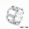 New model personality charm unisex ring shine white zircon,swiming party