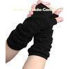 Acrylic Black / Green / Yellow / Grey Comfortable Fingerless Gloves Knitting Arm Warmers For Ladies