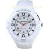 White Round Plastic Mens Analog Watch Waterproof With EL Light