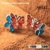 Fashion 925 Sterling Silver Butterfly Shape Color Enamel Earring Gift Design