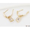 Wholesale 18K Gold Plated Copper Jewelry Fashion White Zircon Prong Setting Earrings