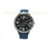 Blue Silicone Mens Quartz Watches Round Battery Powered Analog Watch