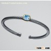 David Yurman 4mm Blue Topaz Noblesse Bangle