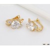 wholesale latest fashion silver cz zircon stone gold plated earrings