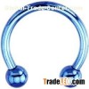 14 Gauge Blue Electro Titanium Horseshoe