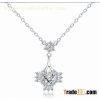 High quality custom Fashion trendy Crystal necklace silver necklace with women
