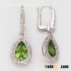 925 studded jewelry,silver earring,sterling silver earring,peridot earring