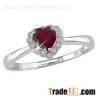 10k white gold ruby and diamond accent square ring,gold jewelry,gemstone ring,fine jewelry