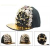 Punk Gold Rivet Hip Hop Cap Snapback Cap