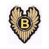 Wings Shape Embroidered Emblems Gold Embroidered Letter Patches With Alphabet B