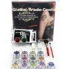 15 Colors Temporary Glitter Tattoo Kit with Brushes, Glue, Stencil