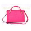 Rose Crocodile Embossed Womens Leather Bags with Adjustable Top Handles