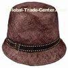 Fashionable Brown Children's Sinamay Hat with Black GG Band