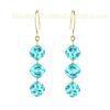 Elegant designs 925 sterling silver dangle earrings with green CZ stones