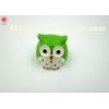 Custom Cute Simulation Owl Green Resin Accessory , Hand Craft