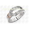 Custom Silver Engage Stainless Steel Rings Durability with CZ crystals