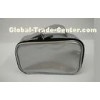 Silver Mirror Surface Thickened Handle Ladies Cosmetic Bags , Makeup Travel Bags