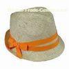 Women's Wholesale Sinamay Hat with 2 Lines GG Band and Bow