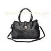Adjustable Shoulder Two tone Handbags / Woven faux leather bag
