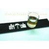 Black promotional soft pvc bar mat with logos , printed beer mats