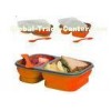 Reusable Microwave Oven Safe Folded Silicone Lunch Box Containers With Compartments