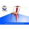 Colorful Marais Metal Tolix Chairs With Wooden Seat Stackable For Office / living room