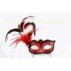 Swarovski Crystal Venetian Carnival Masks , Lace Red Feather Mask for Girls