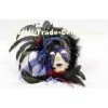 Red Feather Female Decorative Venetian Masks 8" For Masquerade Ball