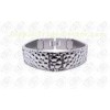 Matte Silver Stainless Steel Bracelets With Crocodile / Alligator Skin Pattern Design