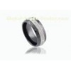 Jewelry Black Cutting Ceramic Silver Ring Rhodium Plated , Silver Thumb Rings CSR0294