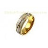 Modern Stainless Steel Rings Titanium Wedding Bands With Lozenge In Silver Sand