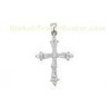 Handmade Byzantine White Zircon Mens Sterling Silver Cross Pendant Jewelry Gift