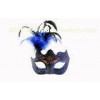 Blue Feather Small Half Face Masquerade Masks For Carnival Party