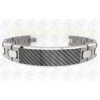 Matte / Brush Ti2 Titanium Magnetic Bracelet with Black Carbon Fibre