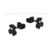 Black Plated Mini Bear Stainess Steel Earrings Posts Studs Back With Clean Crystal